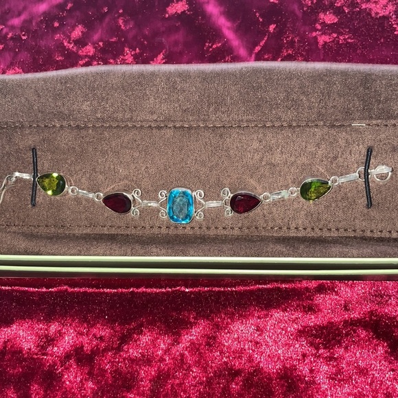 Sterling Silver Heavy Jeweled Bracelet and Ring Set - Picture 3 of 7